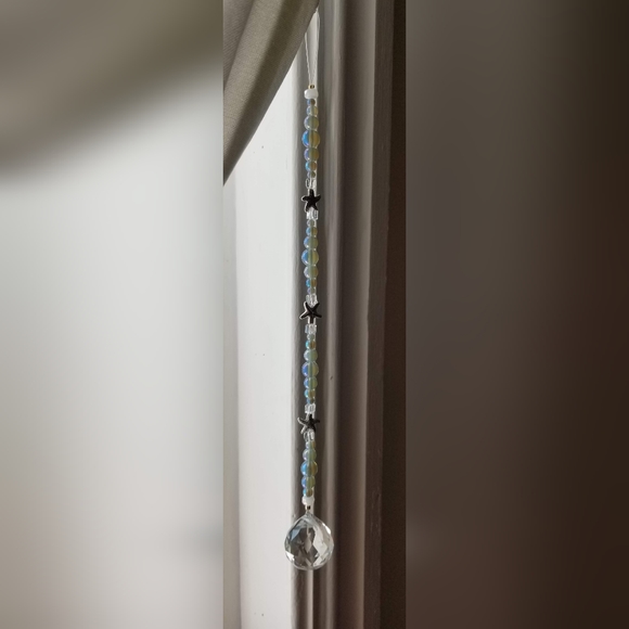 NEW! BEAUTIFUL HANDMADE CRYSTAL & STARFISH SUNCATCHER - Picture 4 of 5